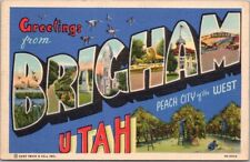 BRIGHAM, Utah Large Letter Postcard 