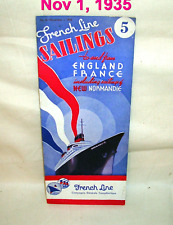 Original 1935 French Line Brochure, to England France, NEW NORMANDIE picture