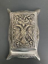 Imperial Russian Double Eagle Note Holder Repousse Pewter Brass Antique Czar picture