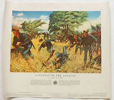 Gatlings Assault McBarron Vintage 1953 History of the United States Army Print picture