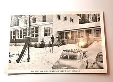 HUNTSVILLE Ontario - SKI JUMP INN - Vintage Skiers Cars ~ Real Photo Postcard picture
