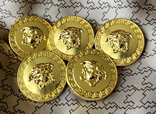 Set of 5 Size 23 mm VERSACE button Vintage Buttons 0,91 inch Gold Tone Metal picture