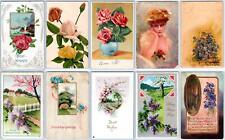 LOT/10 ANTIQUE GREETINGS VINTAGE POSTCARDS*EARLY 1900's CONDITION VARIES #2 picture