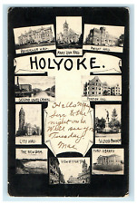 1905 Multiviews of Buildings and Dam, Holyoke Massachusetts MA Posted Postcard picture