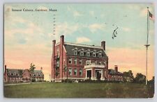 Postcard Massachusetts Gardner Insane Colony Mental Hospital Asylum 1912 picture