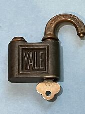 Antique/Vintage YALE Push Key Padlock Works and Has Key picture