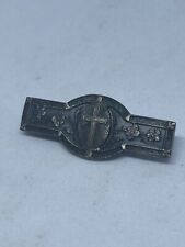 Antique Victorian Holy Cross Pin Brooch Religious Spirituality C Clasp Flowers picture