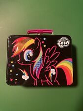 Rare Rainbow Dash My Little Pony 2014 Hasbro Sky High Black Tin Lunch Box picture