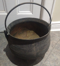 BIG Antique Cast Iron Cauldron Pot Cowboy Campfire Kettle Witch Gypsy 1800s Rare picture