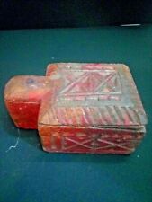 Old Vintage Tika Box Chopra Old Wooden Hand Carved Chopra.Rich Old COLOR  picture