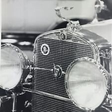 Vintage Black and White Photo Cadillac V16 Antique Car Front Grill Hood Ornament picture