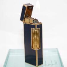 Rare Dunhill Vintage Rollagas Lighter Gold/Blue Ultrasonically Cleaned_WORKING picture