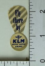 1940's-50's Fly There By KLM Royal Dutch Airlines Luggage Label Poster Stamp F70 picture