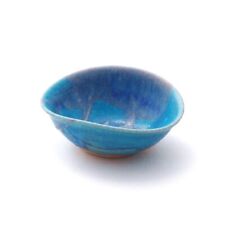 Kobachi Shigaraki yaki ware Japanese Pottery bowl dish Tsuyukusa Blue glaze picture