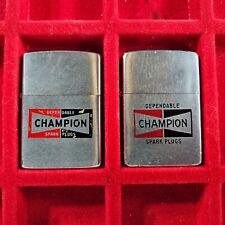 Vintage Zippo Advertising Dependable Champion Spark Plugs Lot (2) picture