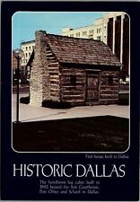 VINTAGE HISTORIC DALLAS FIRST HOUSE BUILT IN DALLAS UNPOSTED POSTCARD 35-93 picture