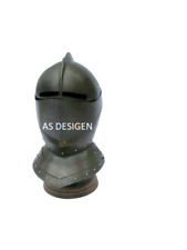 Medieval European Closed Burgonet Black antique Helmet Armor Viking Knight picture