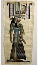 Rare Authentic Hand Painted Ancient Egyptian Papyrus Queen Nefertari 16x36” picture