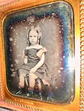 NYC Photographer WELLMAN  1/6 Daguerreotype Cute Little Girl Tinted Pink Ribbons picture
