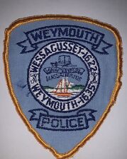 MASSACHUSETTS MA WEYMOUTH 1635 WESSAGUSSET 1622 POLICE USED SHOULDER PATCH picture