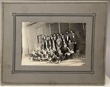 Antique Large Middle School Class Photograph Co-Ed School Steps picture