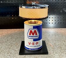 Authentic Marathon V-E-P Oil Can Lamp with Chrome Air Cleaner Shade picture