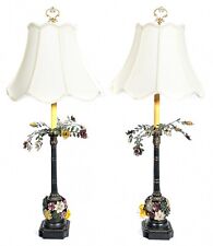 Beautiful Vintage Italian Tole Table Lamps with Lamp Shades: High End Excellent picture