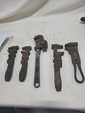 Antique Vintage Adjustable Monkey WRENCH Lot Of 5 Tools Parts Only picture