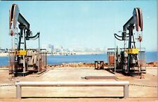 Long Beach CA-California, Modern Oil Wells, Vintage Postcard picture