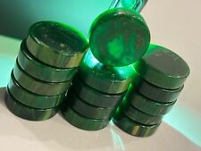 Old vein marbled green bakelite amber backgammon 15 chips lot 020724bADE picture