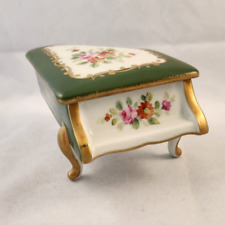 Vintage Goudeville Limoges Grand Piano Trinket Box France - Hand Painted Florals picture
