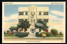 1940s Seymour Hotel Art Deco Miami Beach Florida Vintage Linen Postcard A3 67 picture