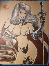 Lady Death Ink/Pencil Original Comic Art Illustration Signed 8.5x11 COA  picture