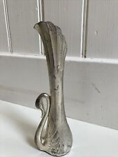 Vintage Silver Plated Swan Bud Vase Art Deco Design Weighted Bottom picture