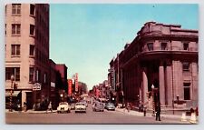 c1950s~Wellington St~Sherbrooke~Quebec Canada~VTG Postcard picture