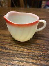 Vintage Creamer Fire King Sunrise Swirl Anchor Hocking Red White Holidays picture