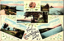 54: NEW YORK NY POSTCARD ~  C1918 CANANDAIGUA LAKE MULTI VIEW picture