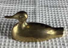  Vintage Miniature Brass Duck Decoy Figurine with untouched Patina picture