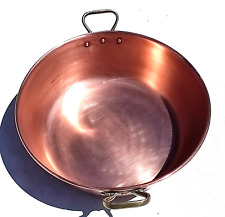 Vintage 15inch French Copper Jam Pan Made in France Bronze Handles 4lb Gift Idea picture