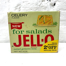 VTG 60's Celery Flavored JELL-O For Salads Box Gelatin Mix NOS SEALED Jello picture
