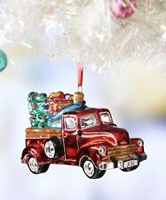 New Neiman Marcus John Huras pick-Up truck car Gifts Glass tree Ornament picture