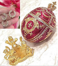 Designer Fabergé Faberge Egg + Gold Diamond Wreath Luck love Jewelry New years picture