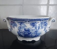 FRENCH Blue & White Large Bowl Or Planter With Handles picture