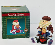 Christmas Figurine Sitting Happy Santa With Bear Vintage 1997 Three Hands Corp  picture