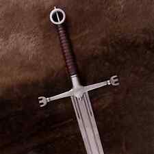Hand Forged Oil Tempered Battle Ready Viking Sword, Medieval Sword with Sheath picture