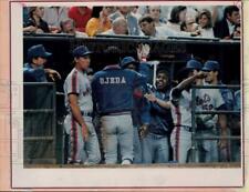 1986 Press Photo New York Mets Baseball Players in Dugout - hps27047 picture