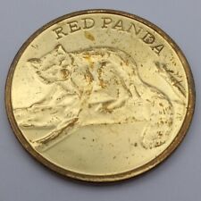Vintage Knoxville Zoo Red Panda Animal Medallion Coin Gold Tone Token Souvenir picture