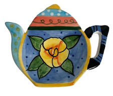 Vintage Milson & Louis Hand-Painted Teapot Porcelain Trinket Dish Tea Bag Rest picture