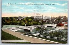 Iowa City~Burlington Street Bridge University Dam & Power House~PM 1924~Postcard picture