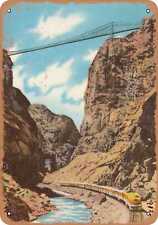 Metal Sign - Colorado Postcard - Diesel streamline train at bottom of the Royal picture